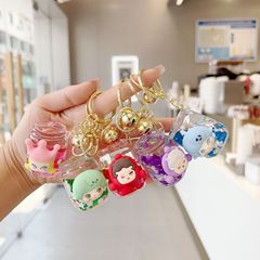 新款入油拉布女孩流沙钥匙扣亚力克可爱包包挂件情侣汽车挂饰礼品