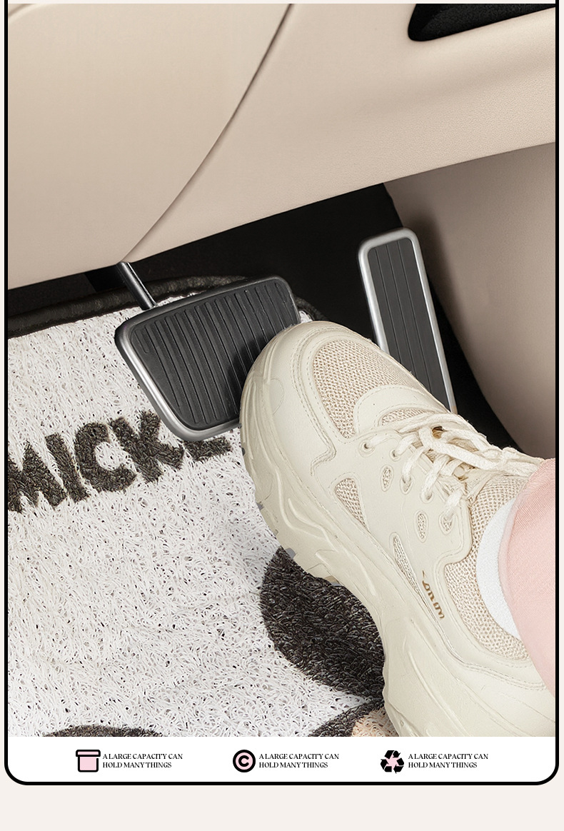 Mickey Car Thickened Floor Mat, Single-Piece Universal Disney Anti-Dirt Carpet Protector, Non-Slip and Wear-Resistant