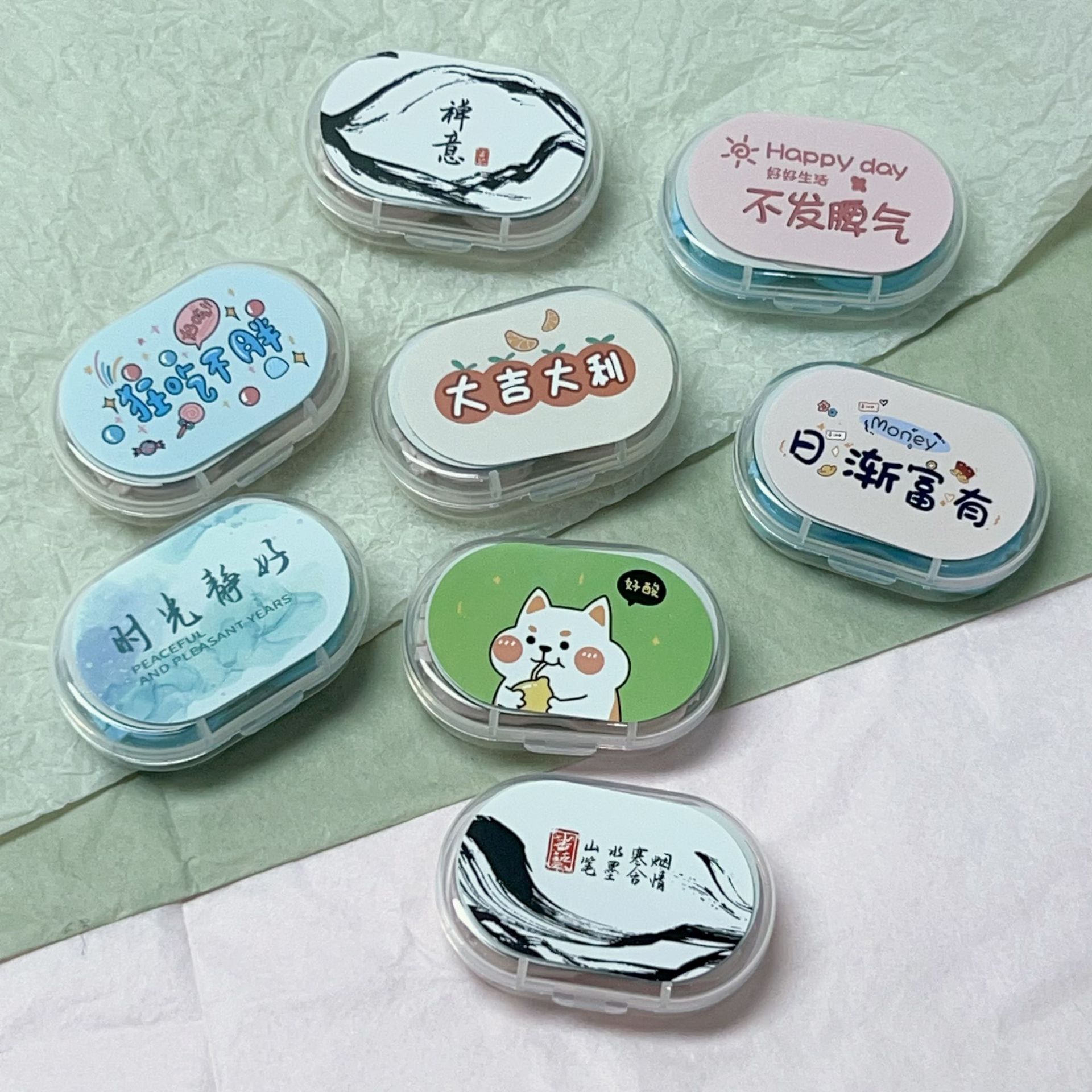 新款卡通可爱美瞳盒隐形眼镜盒双联盒伴侣盒1713