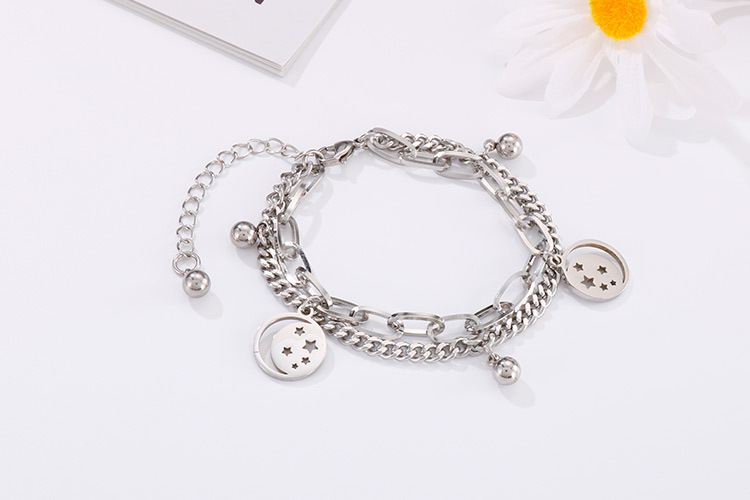 Star Pattern Women'S Gender Fashion Style PVD Coated 18K Gold Plated Star Titanium Steel Fashion Waterproof Non Tarnish 304 Stainless Steel Bracelets