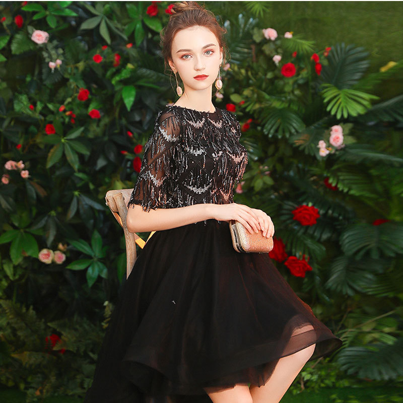 Vestido de noche corto y entallado con encaje y borlas, estilo europeo y americano, para comercio exterior en Amazon y AliExpress.