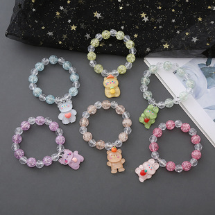 Strawberry bear children's bracelet wholesale transparent beaded bracelet cute children's bracelet bunny bracelet