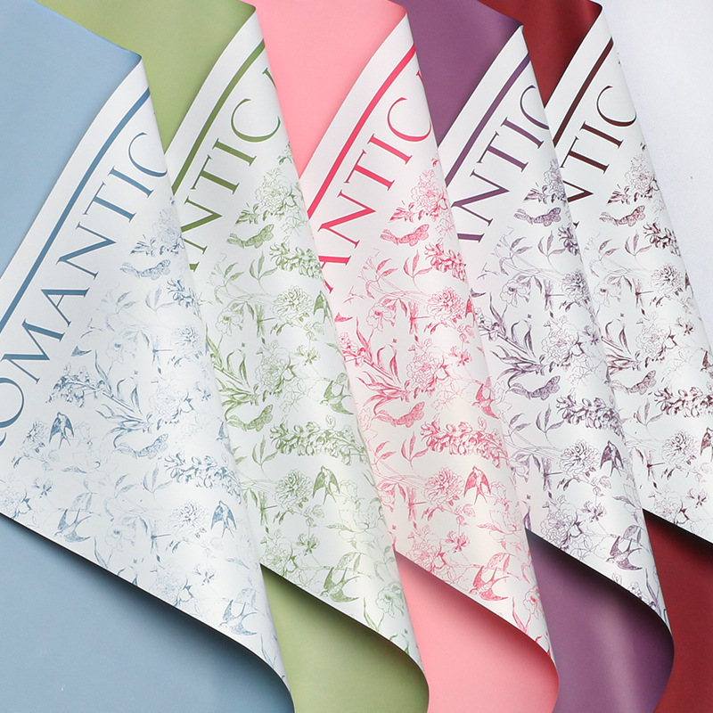 Huaxi verde tiempo floral papel de embalaje floral red película impermeable florista ramo de flores regalos papel de embalaje floral