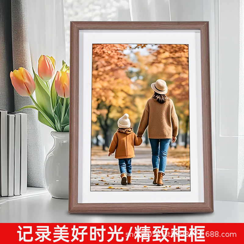 Creative Wall-Mounted Picture Frame Empty Frame for Calligraphy and Traditional Chinese Painting Long Strip Frame Solid Wood Calligraphy Commemorative Photo Frame Display Stand