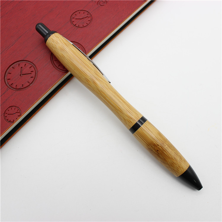 Pluma de bola de bambú calabaza Prensa pluma de bambú verde pluma de forma de calabaza creativa publicidad grabado láser