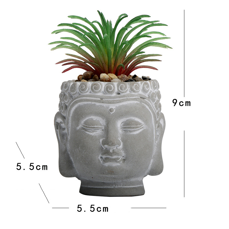 Cabeza de Buda de cemento pequeño