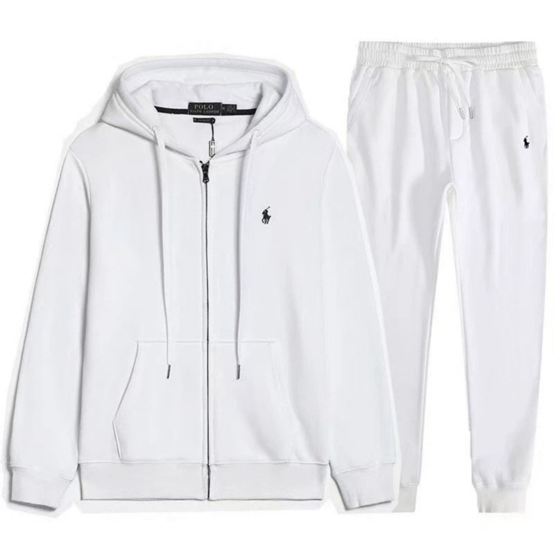 Cross-Border Spring and Autumn Unisex Solid Color Embroidered Pony Logo Cotton Casual Fashion Zip-Up Hoodie Set Cross-Border Spring and Autumn Unisex Solid Color Embroidered Pony Logo Cotton Casual Fashion Zip-Up Hoodie Set