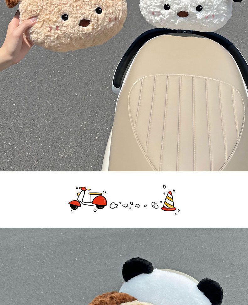 Thickened and enlarged lumbar support cushion for the back seat of electric vehicles, suitable for both electric bikes and motorcycles; plush back protector