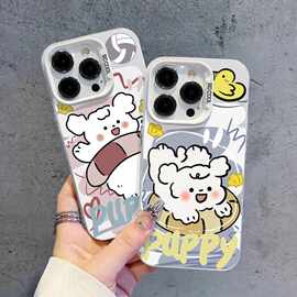 游泳圈小狗苹果15Plus手机壳iPhone14/11可爱13/12Promax小众6/7