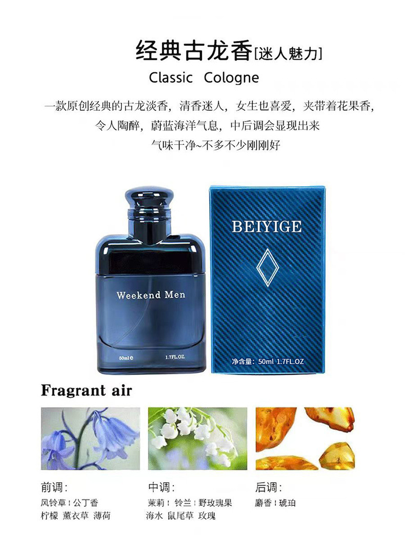 Perfume de hombre transfronterizo perfumes de fin de semana perfumes de hombre nicho fresco perfumes de madera colonia al por mayor