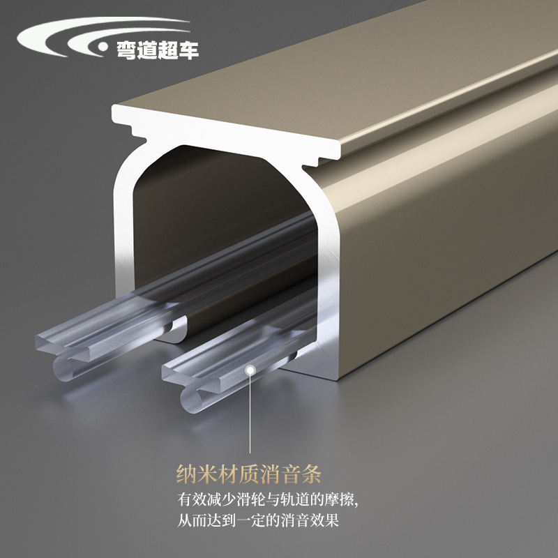 2MM Heavy Duty Silent Aluminum Double Curtain Track Curtain Glide Curtain Rail Curtain Guide Track