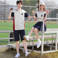 小初高中运动会开幕式学生班服夏季学院风拼色短袖毕业季拍照校服