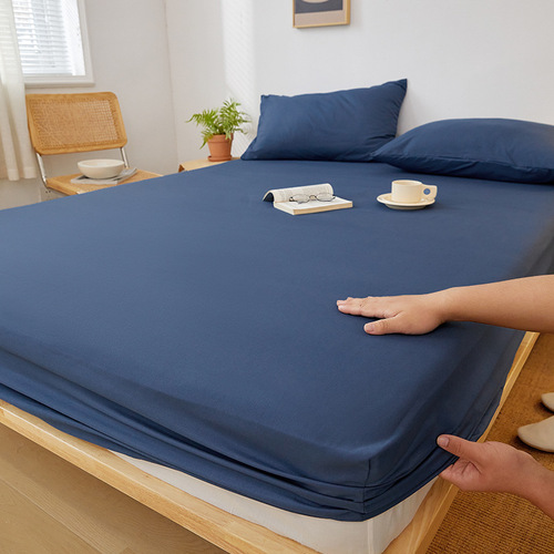 Japanese style fitted sheet single piece solid color bedspread all-inclusive sheet non-slip Simmons mattress dustproof protective cover fitted sheet wholesale