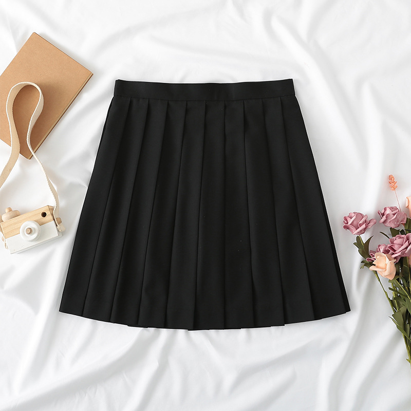 Navy blue straight skirt 45cm