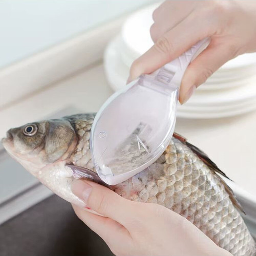 Practical fish scale planer with lid for killing fish, manual fish scale scraper tool, home kitchen gadget, planer knife to remove scales