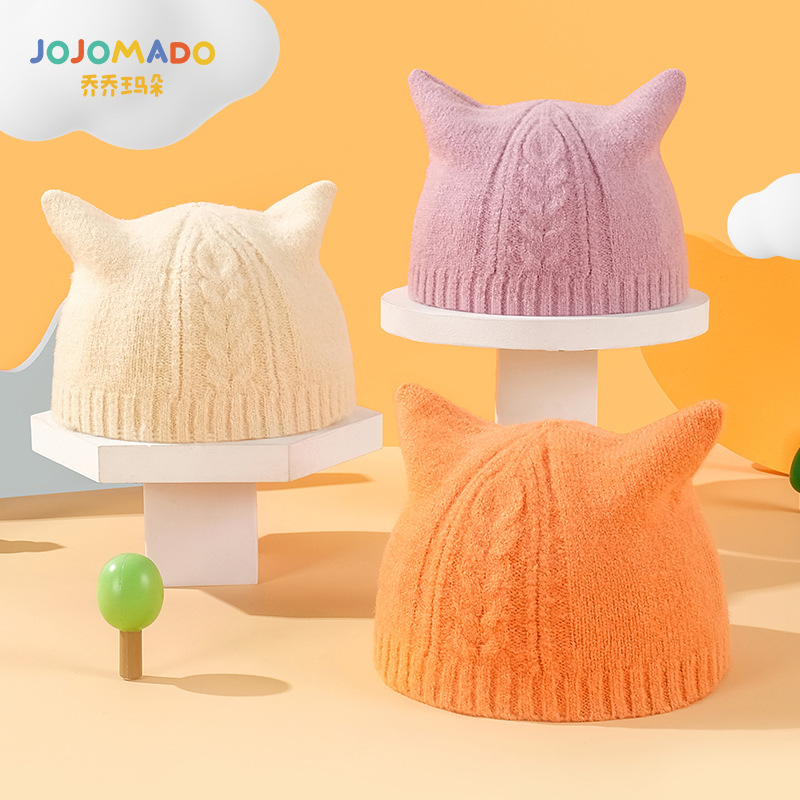 winter keep warm Cold proof Ear knitting Cashmere children Hat lovely Rabbit Ears Wool cap fashion Cold proof
