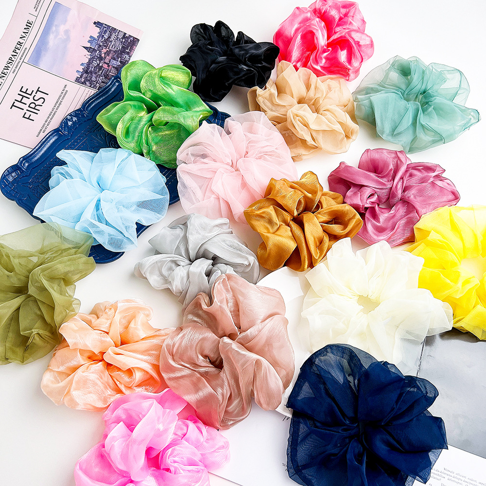 Fashion Solid Color Cloth Pleated Hair Tie 1 Piece display picture 1