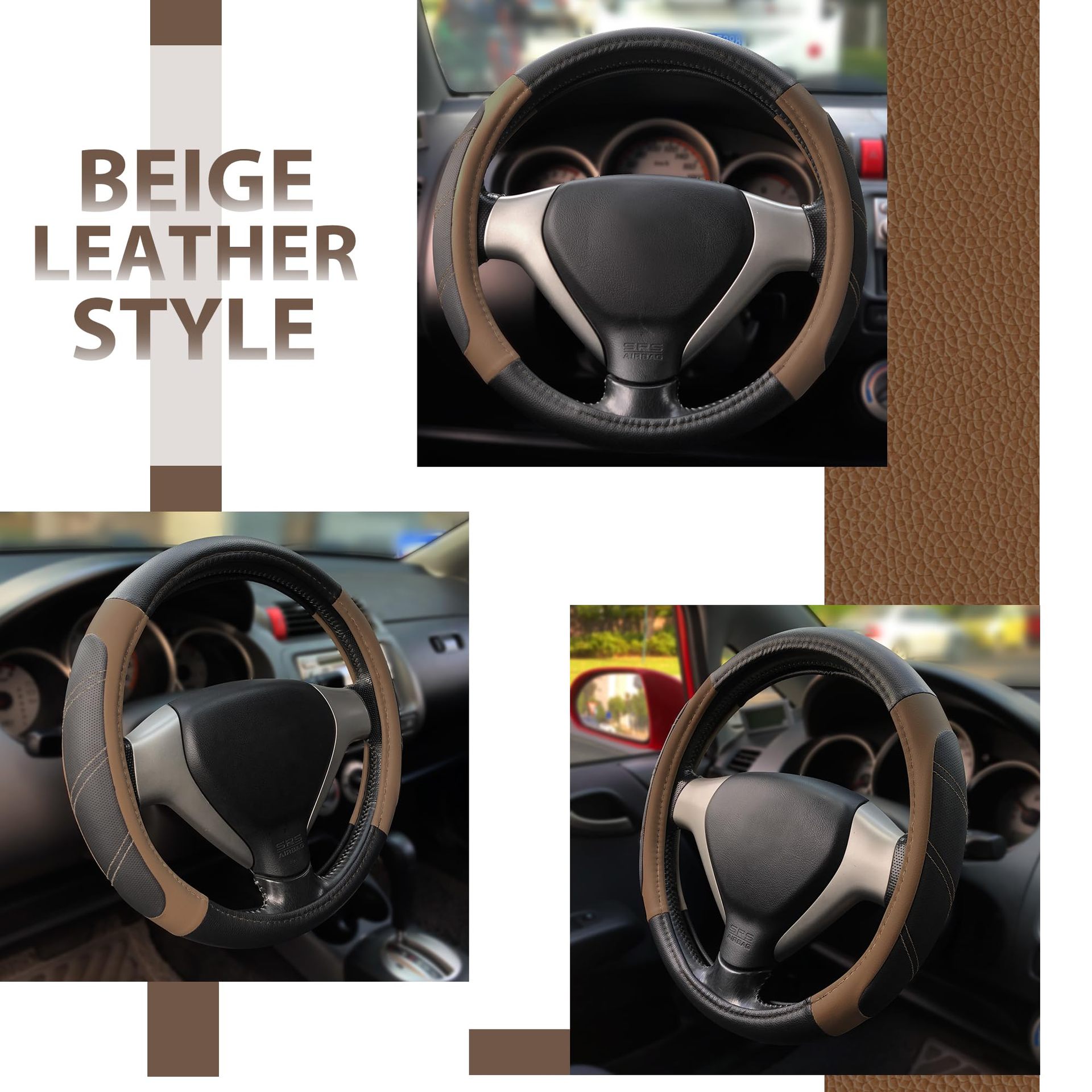 Car steering wheel cover leather elastic handle cover without inner ring Four Seasons universal car accessories car handle cover