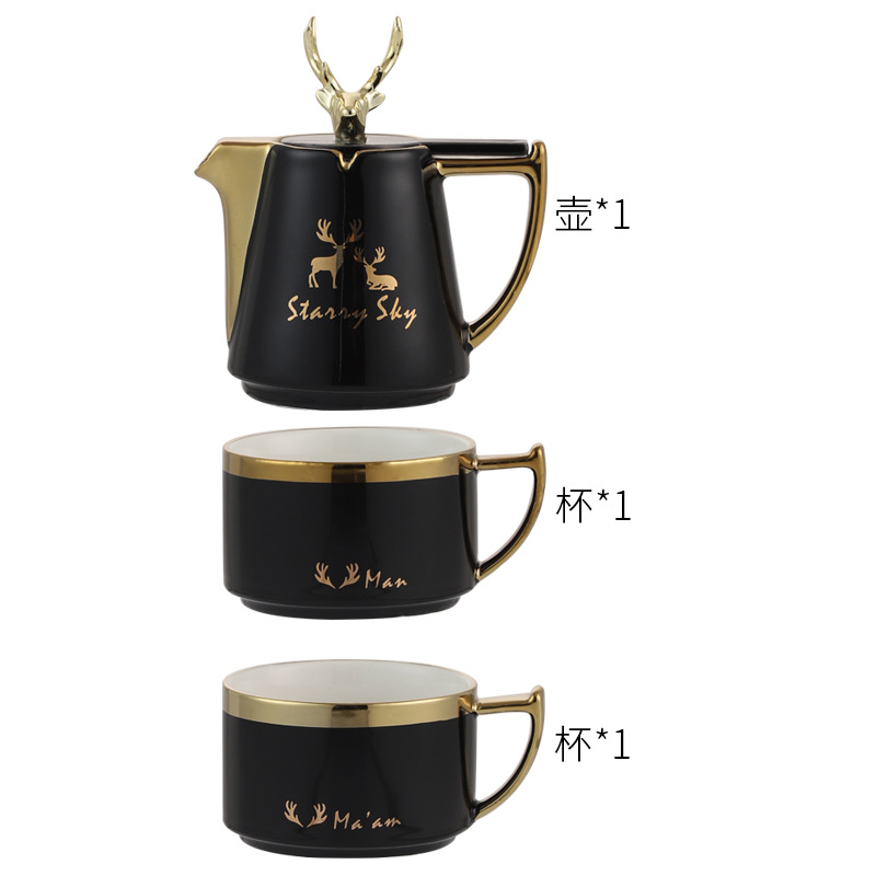 Tetera traje hogar alce taza de té juego de té de cerámica tetera de flores pareja juego de agua traje tarde taza de té taza de café