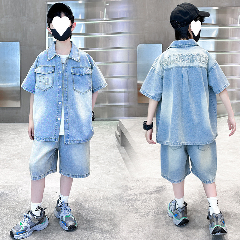 여름 공예 자수 반팔 슈트