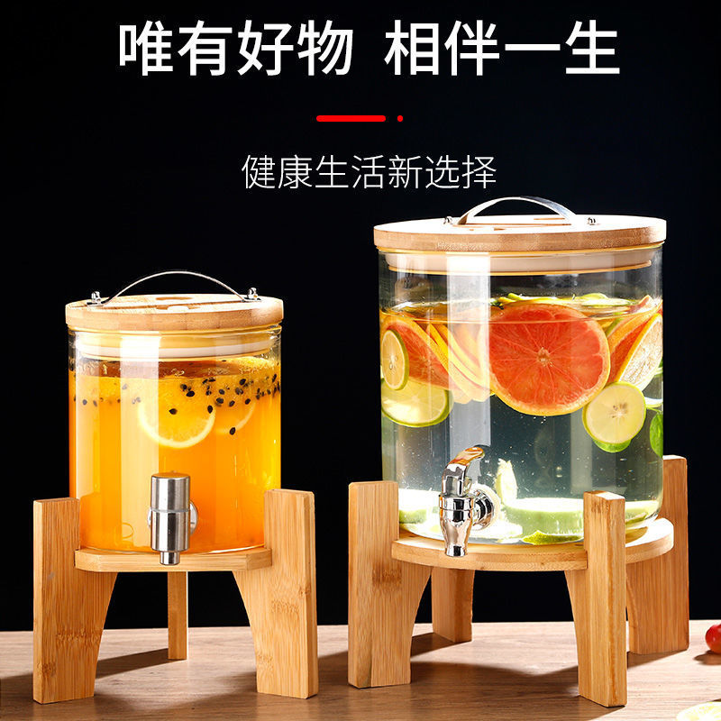 High temperature resistant glass green plum sparkling wine bottle with tap wine jar grape wine bottle cola beverage sealed jar household