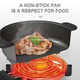 DSP/丹松电煎锅平底锅多功能电热锅烤肉不粘锅家用电烤锅电火锅蒸