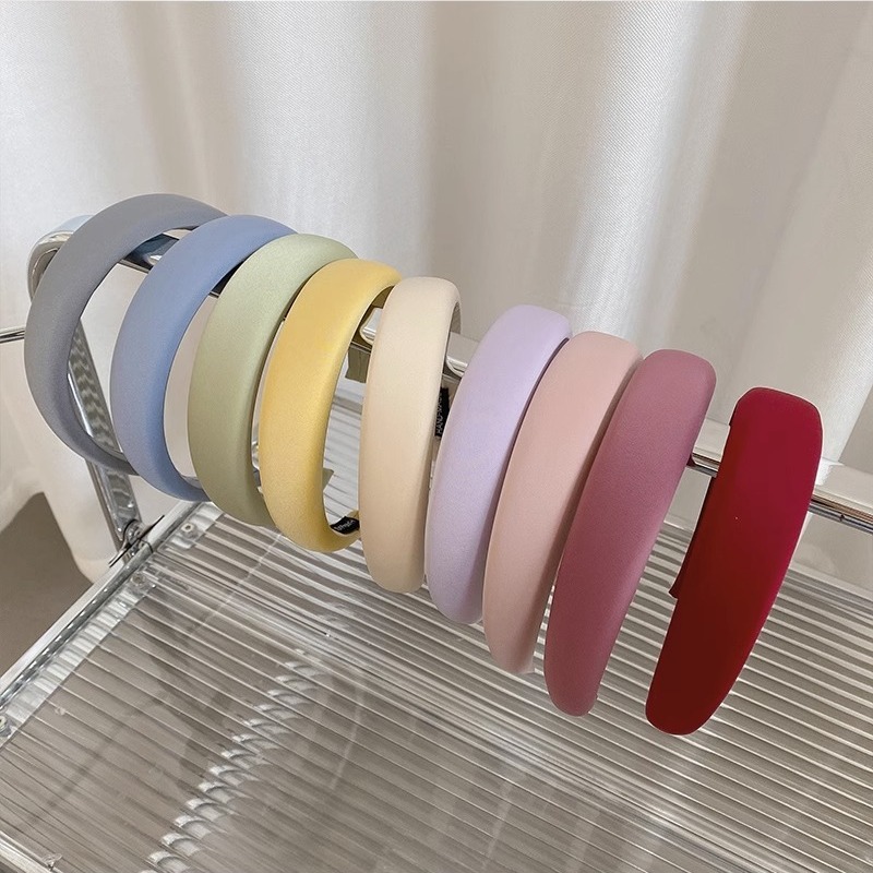 ins ~ sensación de alta calidad esponja banda de cabello para mujeres bordes anchos cabeza de cráneo alto simple abrazadera de cabello red rojo 2023 nueva cabeza