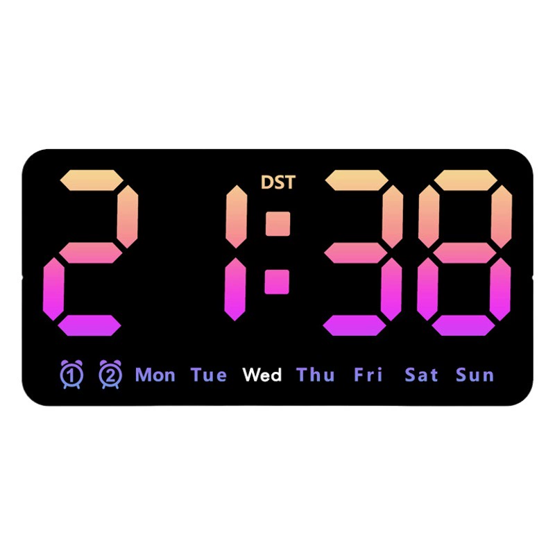 Новые настенные часы Простой Большой экран висит Вертикальные Двойного назначения часы гостиная часы ремешок температура Многофункциональный Будильник 6638