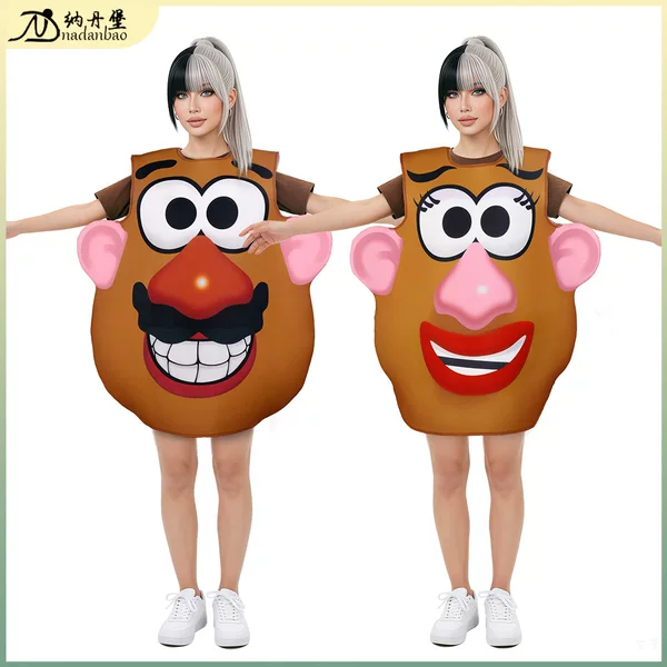 Toy Story Mr. Potato and Mrs. Potato Parent-Child Cosplay Costumes Halloween Party Cartoon Costumes Stage Performance