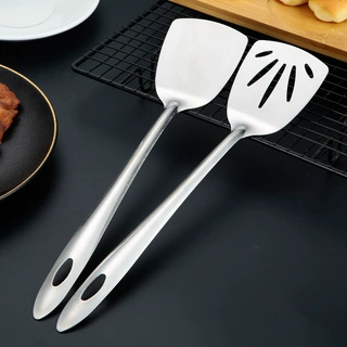201厨具套装不锈钢厨具铲子漏铲料理铲 光身尖尾牛排铲日式铲锅铲