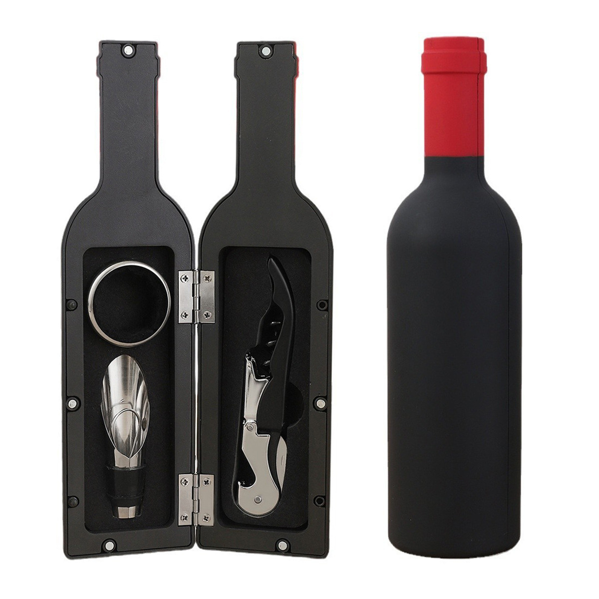 Juego de Sacacorchos y Accesorios para Vino Set de 5 Piezas de Acero Inoxidable para Vino y Bar