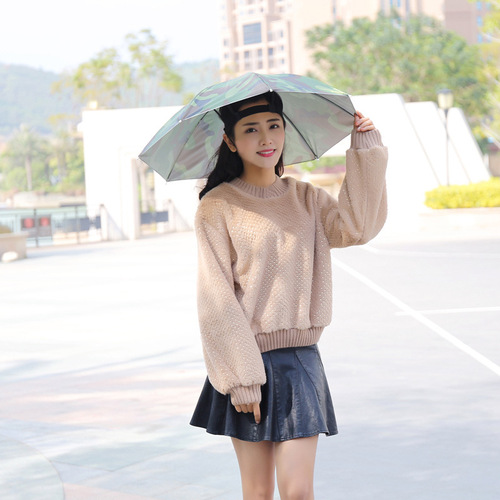 Umbrella sunshade umbrella hat head hat head headgear top fishing rain umbrella sunshade sunshade straw hat large size headgear rainproof