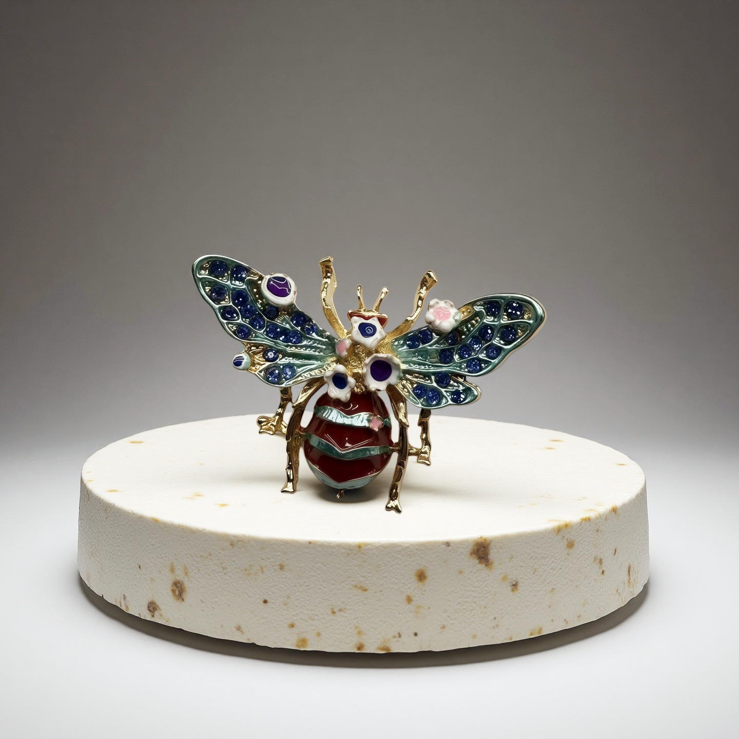 European and American Cross-Border Enamel Vintage Bee Brooch, Personalized Creative Flower Insect Brooch, High-End Clothing Accessories
