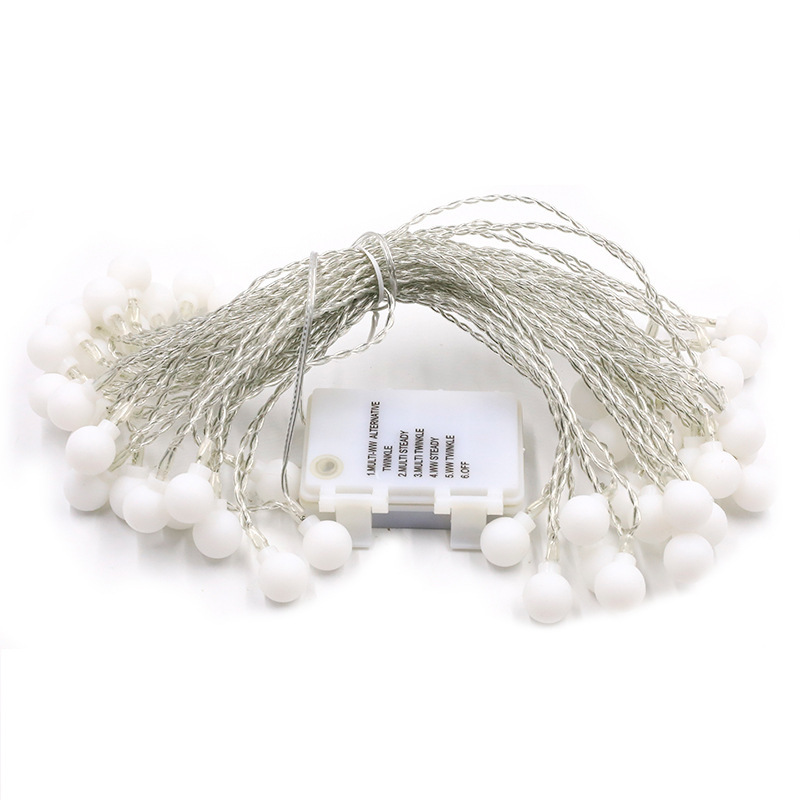 Nuevo 100LED infinito de dos colores Dragon Ball Cadena de luz clásico lechoso blanco pequeña bola Cadena de luz creativa caja de batería de control remoto