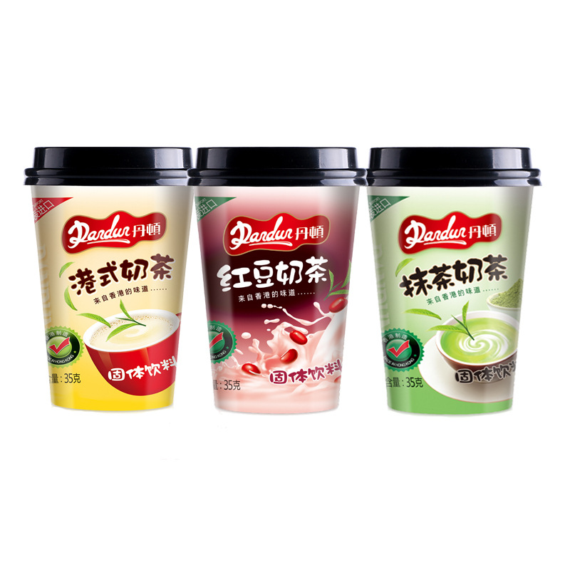 Strictly selected DANDUN brand milk tea from Hong Kong, wholesale cup-packaged instant beverage, hot-selling 35g