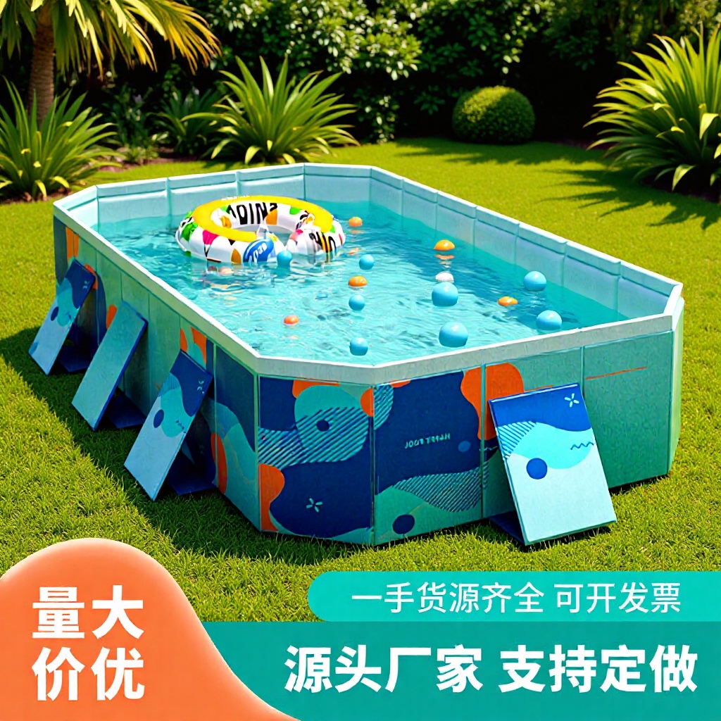 Wear-resistant inflatable travel foldable swimming pool