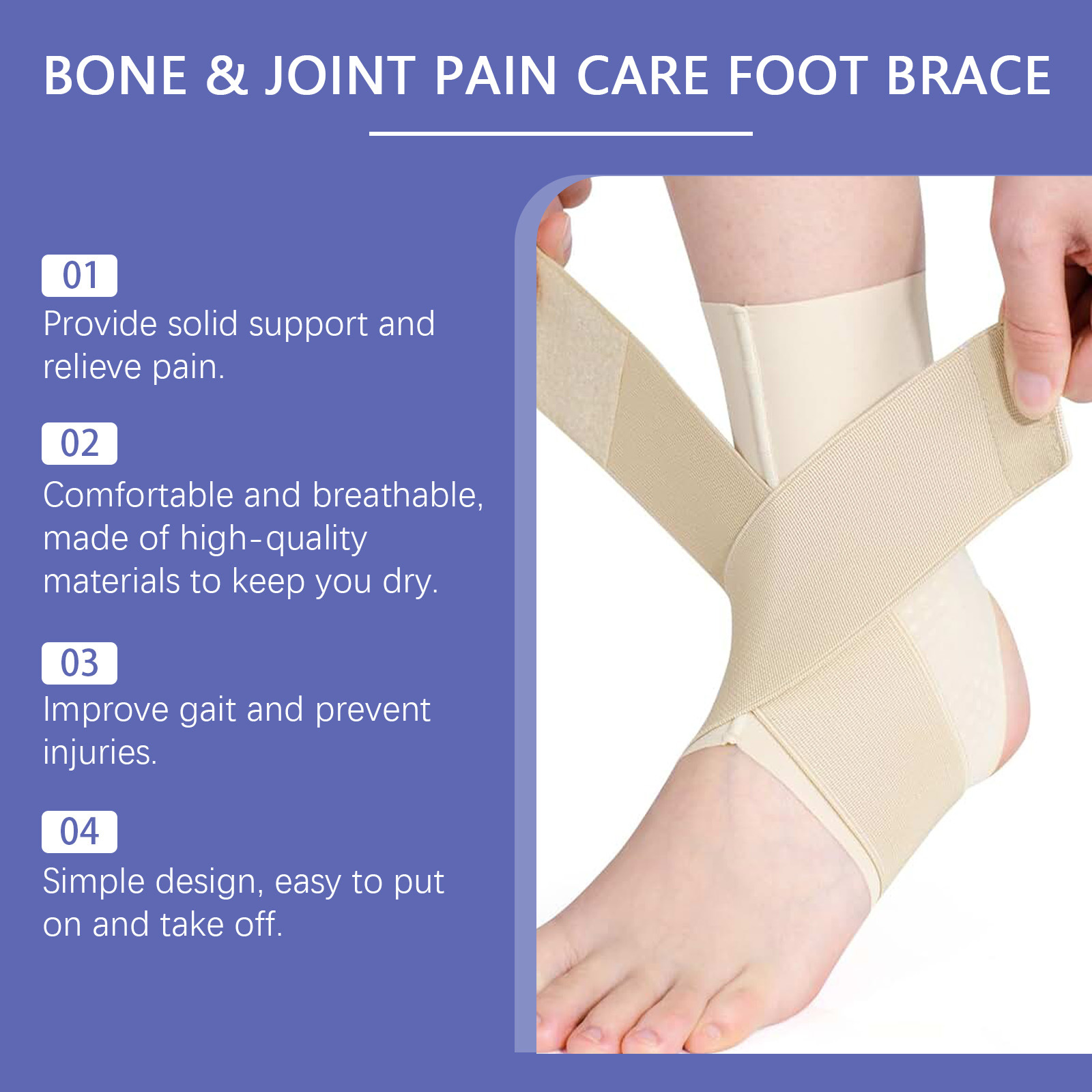 Supporto per piede, supporto per piede per sport all'aria aperta, supporto per piede, cinghia di supporto per piede_voghion.com