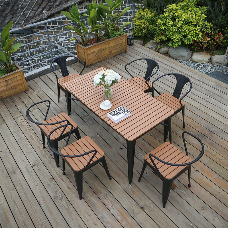 Irondan outdoor table chair restaurant open -heaven courtyard outdoor table balcony dining table chair courtyard homestay casual table and chair combination