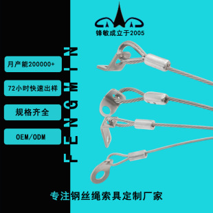 Factory Direct Supply of 304 Stainless Steel Bending Terminal Galvanized Lighting Anti-Falling Wire Rope Hanging Wire Lanyard