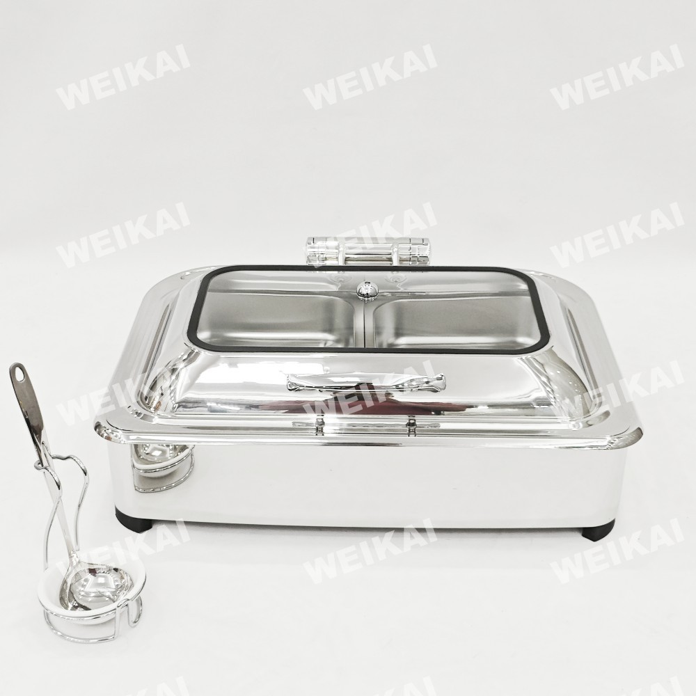 Estufa eléctrica de acero inoxidable para buffet, estufa visual para buffet, olla para calentar desayunos de hotel, vajilla, temperatura constante, control inteligente de temperatura.