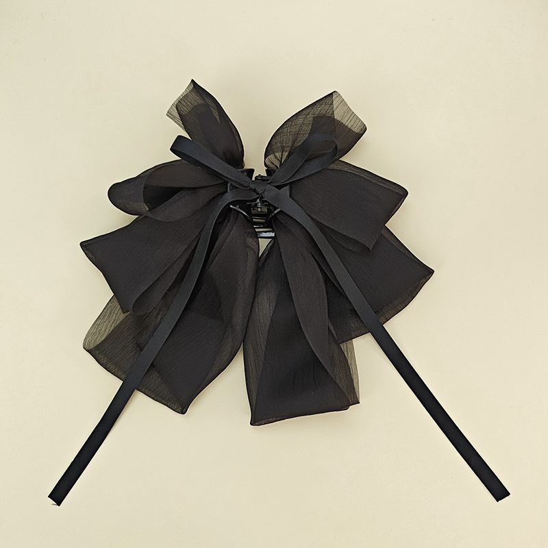 Black Tulle Thin Ribbon Bow