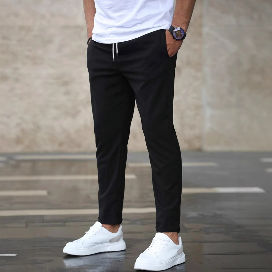 European and American Style Jogger Casual Pants, Cropped Pants for Men, Summer Business Trousers, Versatile Sports Long Pants, Cross-Border Foreign Trade Men's Clothing