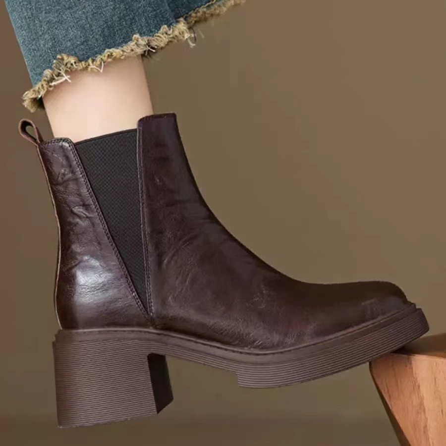 Retro Overknee Stiefel Damen Mit Plateau Und Blockabsatz_voghion.com