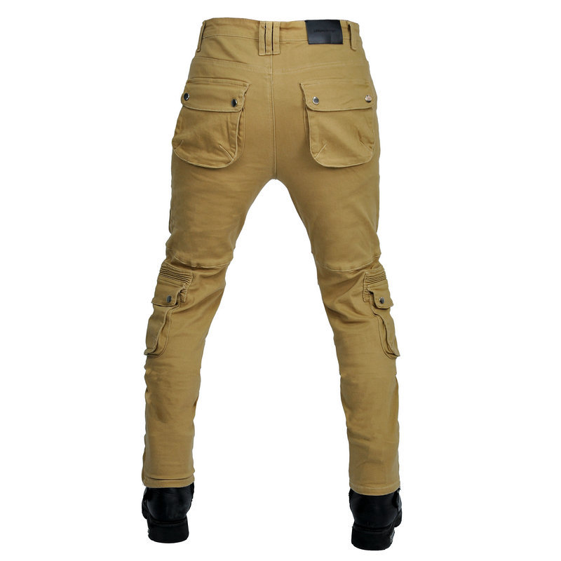 Loong biker motocicleta pantalones de montar de los hombres retro casual motocicleta overoles multi-bolsa ajustable anti-caída pantalones