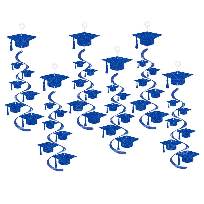 Nueva decoración de la fiesta de graduación campana de viento espiral colgantes de grados sombrero espiral colgante accesorios de decoración de graduación