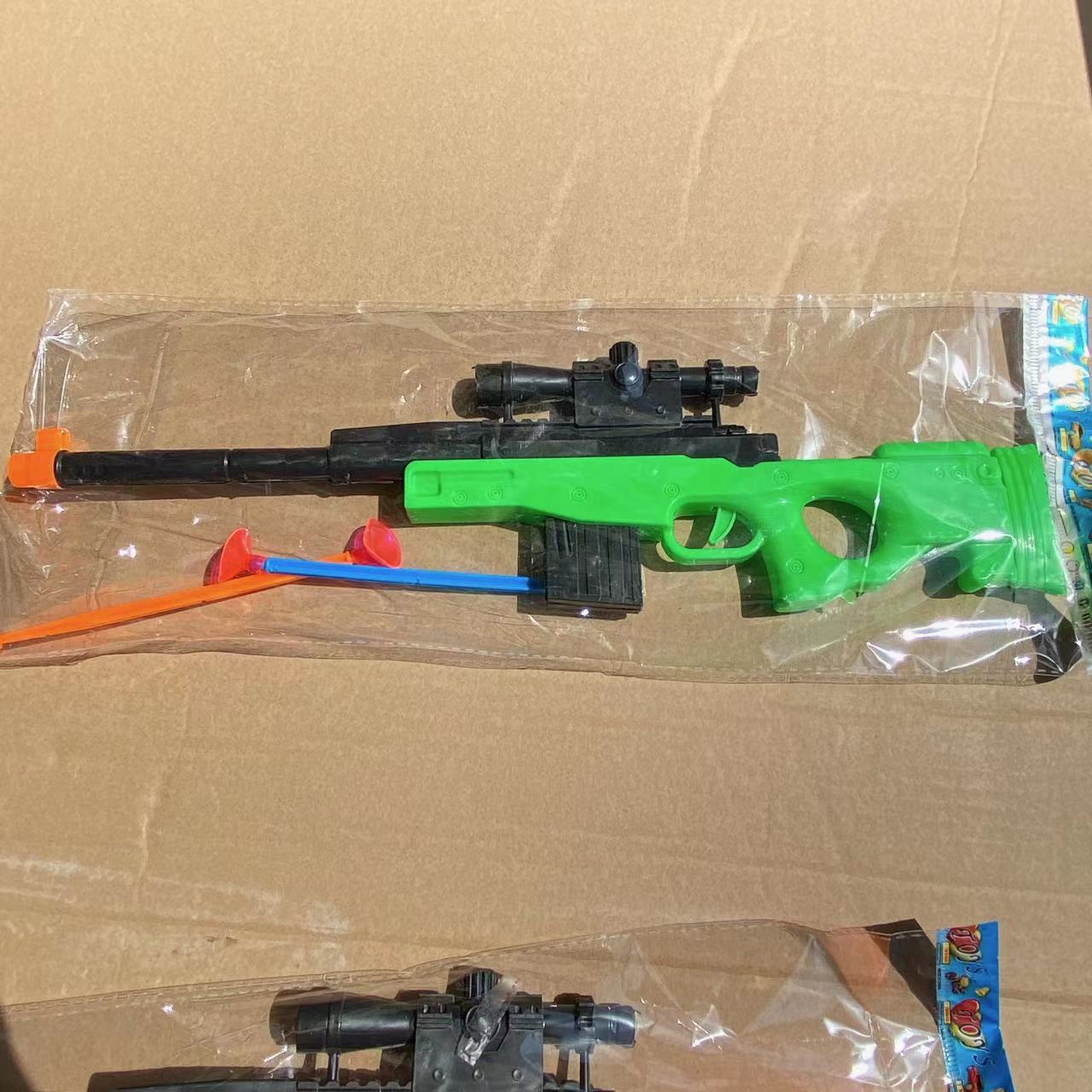 Pistola de francotirador de juguete para niños Pistola de caza de pollo Pistola de bala de cuero suave Pistola de francotirador de Primavera de prensa 2 yuanes Grandes almacenes al por mayor