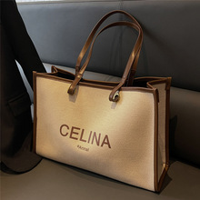 跨境大容量包包女高级感网红爆款单肩包帆布百搭托特包上课通勤包