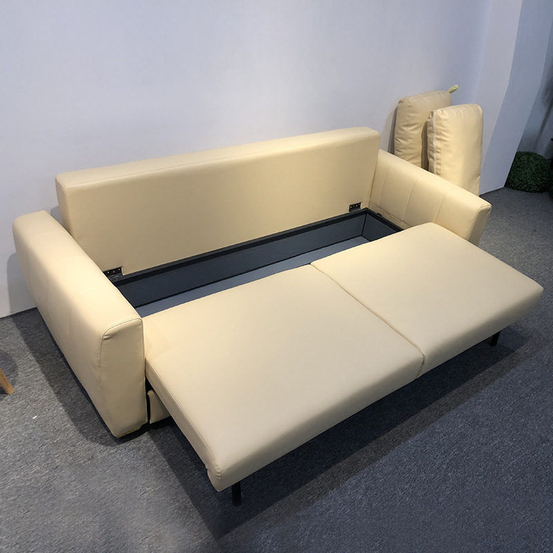Sofá cama de tela moderna simple y multifuncional, estudio, oficina, pequeño hogar, doble, triple, almacenamiento, sofá cama