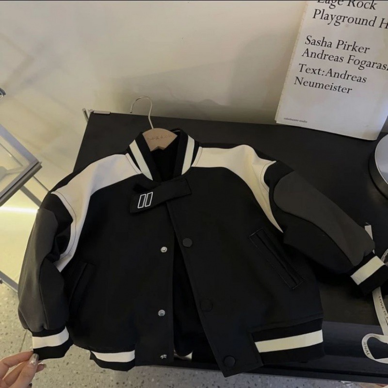 韩版男童皮衣外套秋季新款2024男宝宝机车风时尚爆款棒球服外套潮