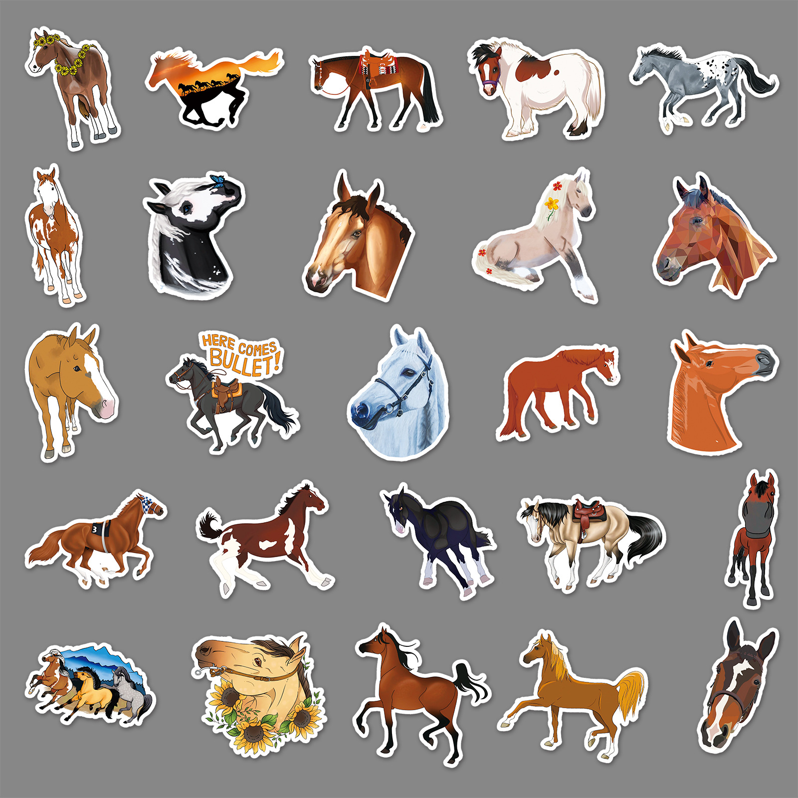 50 Zhang Ma animal de dibujos animados equipaje pegatinas personalidad tendencia graffiti portátil del coche decoración comercio exterior